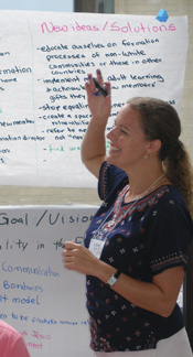 La Hermana Alison McCrary, C.S.J. durante una sesión de la conferencia Giving Voice (giving-voice.org) de 2011, una organización para hermanas menores de 50 años, realizada en Loyola University de Chicago.