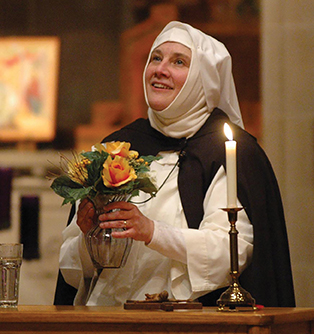 Vision 2017 Tomshack Murray 1 Creative spirit Sister Nancy Murray, O.P, putting on a one-woman show about Saint Catherine of Siena.