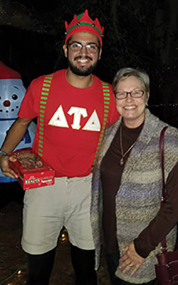 Vision 2019 Daigle 3 Vows set you free Sister Renée Daigle, M.S.C. attends a student event with Daniel Cuevas, president of the Catholic Student Association at Southeastern Louisiana University