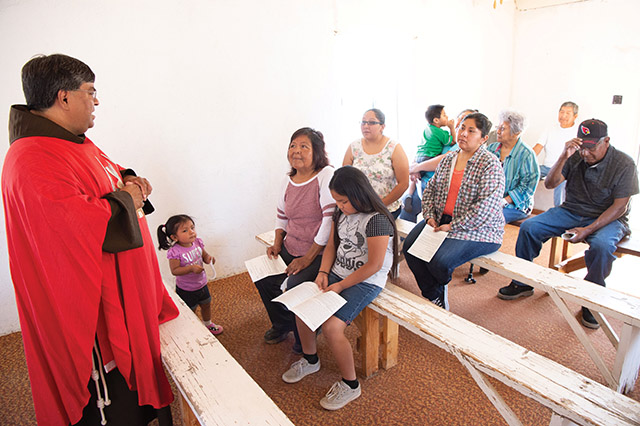 Vision 2021 Schuck Scheiber 5 A day in the life of a Franciscan missionary Father Ponchie Vásquez, O.F.M. at Mass at Pan Tak, Arizona